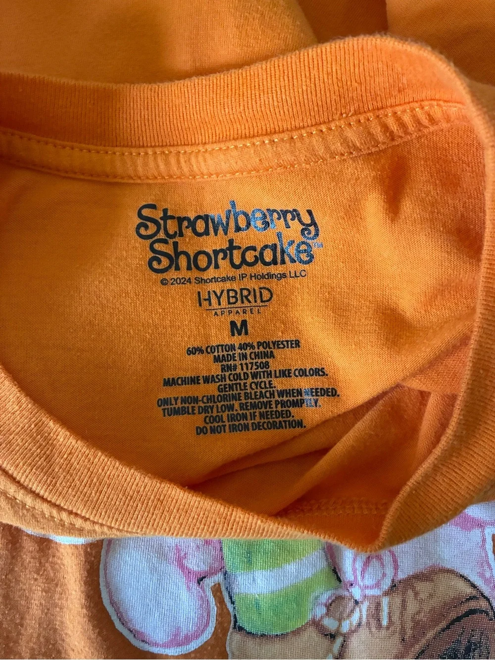 Orange Halloween 'Boo Berry Season' Stawberry Shortcake Graphic Tee Sz M - Picture 3 of 6